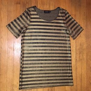 MINKPINK metallic gold and black t-shirt dress.